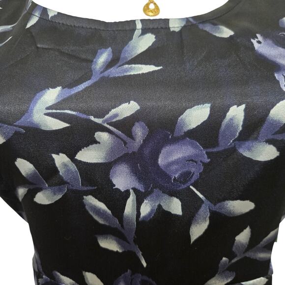 DBY Ltd. Vintage Deadstock 90s Y2K Whimsigoth Satin Babydoll Floral Maxi Dress 7 - Picture 3 of 9